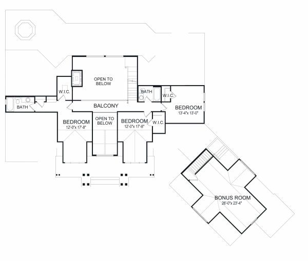House Design - Traditional Floor Plan - Upper Floor Plan #417-410