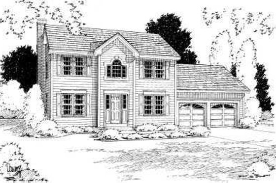 Exterior - Front Elevation for Colonial House Plan #75-172 - 3 bed, 2.5 bath
