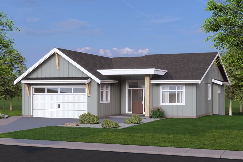 Farmhouse Style House Plan - 3 Beds 2 Baths 1734 Sq/Ft Plan #1100-67