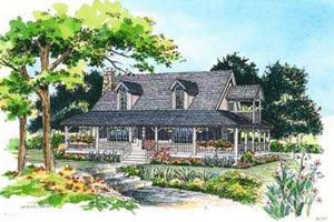 Country Exterior - Front Elevation Plan #72-107