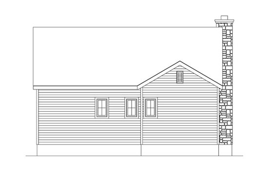 Exterior - Rear Elevation for Cottage House Plan #22-616 - 2 bed, 2 bath