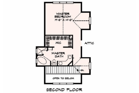 Floor Plan - Upper Floor for Cottage House Plan #140-130 - 3 bed, 3 bath