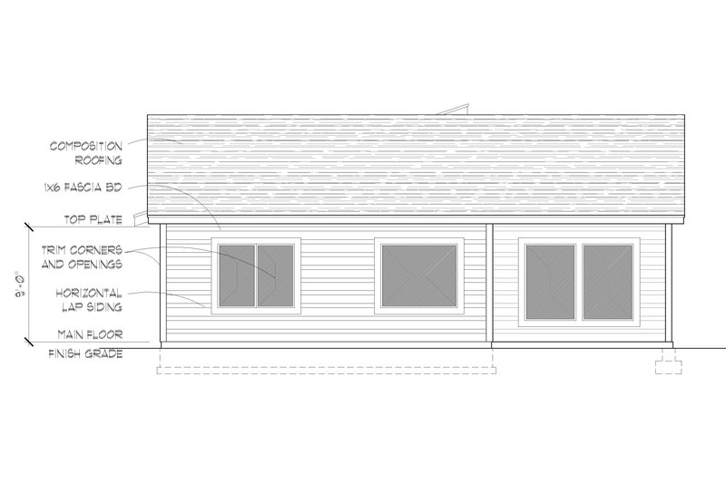 House Blueprint - Exterior - Rear Elevation for Contemporary House Plan #112-239 - 3 bed, 2 bath