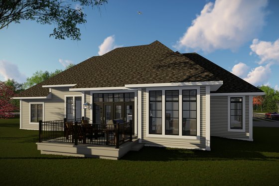 Exterior - Rear Elevation 1 for Craftsman House Plan #70-1481 - 3 bed, 2.5 bath