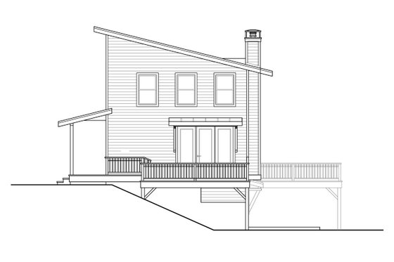 Exterior - Other Elevation 1 for Contemporary House Plan #124-1169 - 5 bed, 3.5 bath