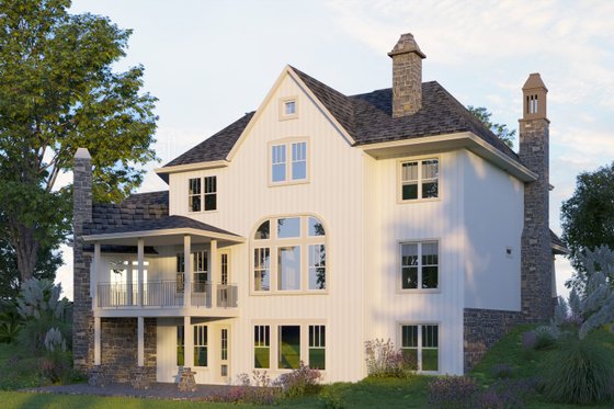 Exterior - Rear Elevation for Farmhouse House Plan #54-407 - 5 bed, 4 bath