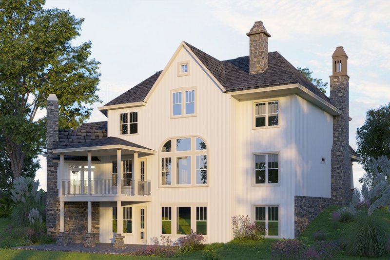 Dream House Plan - Exterior - Rear Elevation for Farmhouse House Plan #54-407 - 5 bed, 4 bath