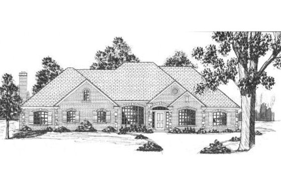 Exterior - Other Elevation for European House Plan #52-213 - 4 bed, 3.5 bath