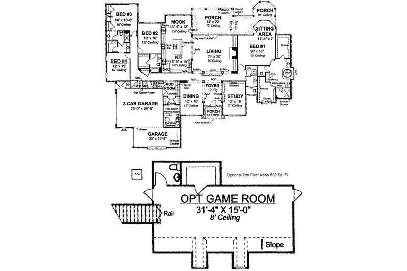 Home Plan - Floor Plan - Main Floor for European House Plan #20-1680 - 4 bed, 4 bath