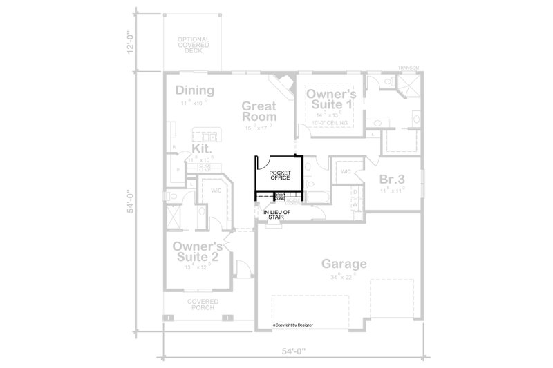 Architectural House Design - Floor Plan - Other Floor for Farmhouse House Plan #20-2351 - 3 bed, 3 bath