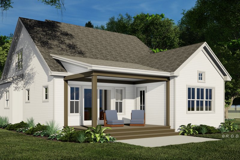 Architectural House Design - Exterior - Rear Elevation 2 for Farmhouse House Plan #51-1562 - 3 bed, 3.5 bath