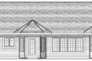 Exterior - Rear Elevation for Ranch House Plan #70-592 - 3 bed, 2.5 bath