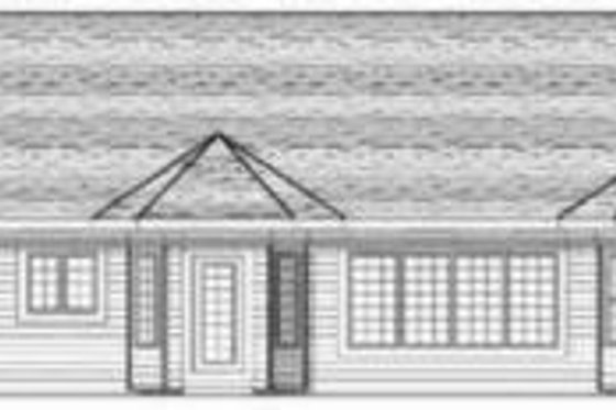 Exterior - Rear Elevation for Ranch House Plan #70-592 - 3 bed, 2.5 bath