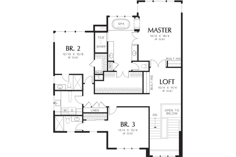 Home Plan - Floor Plan - Upper Floor for Contemporary House Plan #48-255 - 5 bed, 5.5 bath