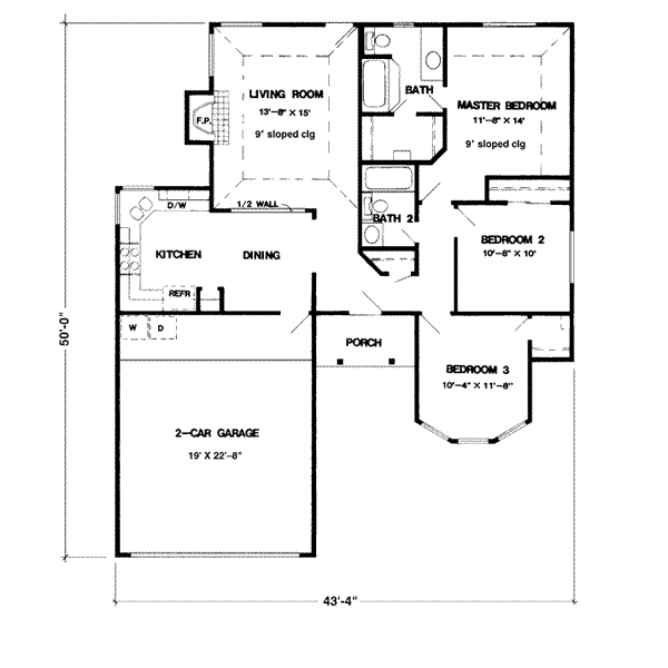 Architectural House Design - Country Floor Plan - Main Floor Plan #410-128