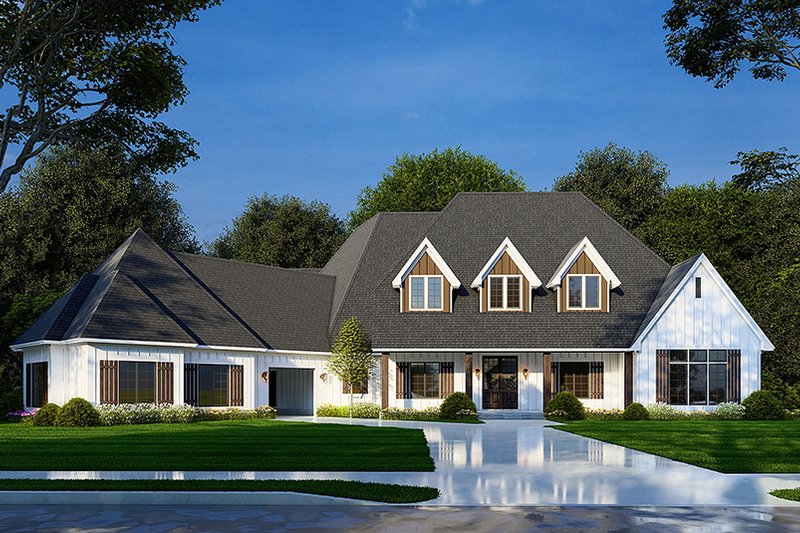 House Blueprint - Exterior - Front Elevation 3 for European House Plan #923-271 - 6 bed, 6 bath