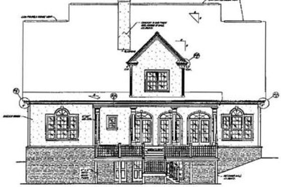 Exterior - Rear Elevation for Southern House Plan #37-104 - 4 bed, 4 bath