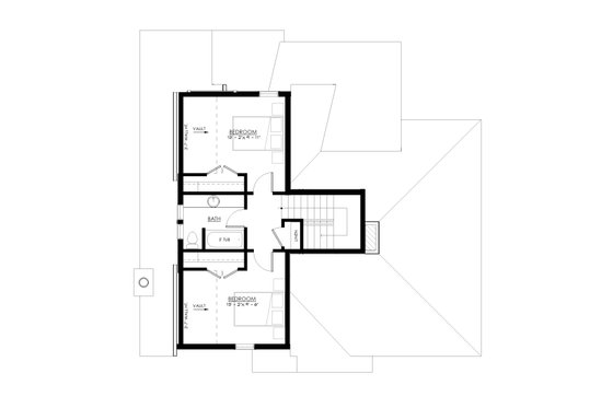 Floor Plan - Upper Floor for European House Plan #1114-65 - 3 bed, 2.5 bath