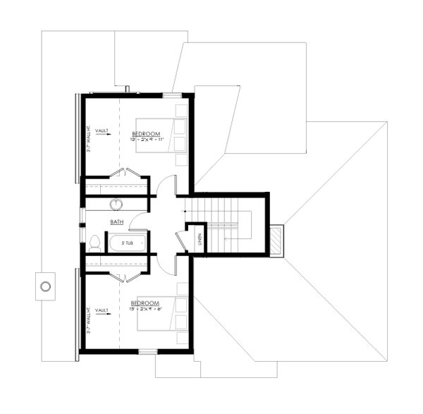 European Floor Plan - Upper Floor Plan #1114-65