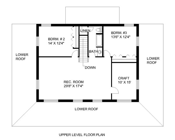 House Blueprint - Farmhouse Floor Plan - Upper Floor Plan #117-1061