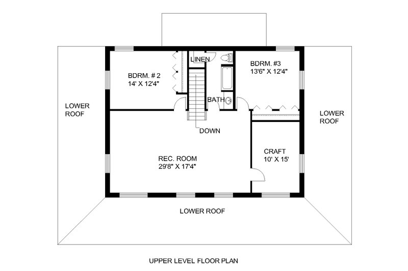 Home Plan - Floor Plan - Upper Floor for Farmhouse House Plan #117-1061 - 3 bed, 3 bath