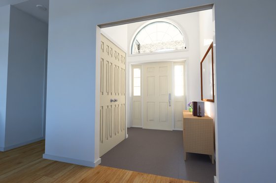 Interior - Entry for Traditional House Plan #126-237 - 2 bed, 2 bath