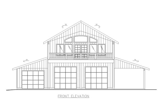 Exterior - Front Elevation 3 for Farmhouse House Plan #117-929 - 1 bed, 2 bath
