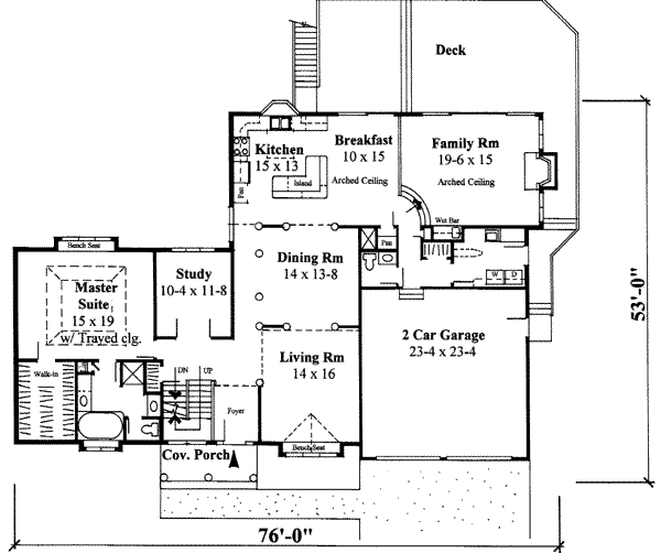 Traditional Floor Plan - Main Floor Plan #75-134