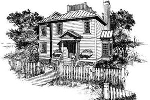 Southern Exterior - Front Elevation Plan #322-125