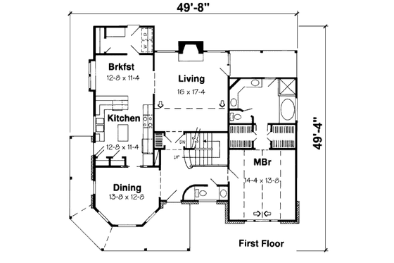 Floor Plan - Main Floor for Country House Plan #312-811 - 3 bed, 2.5 bath