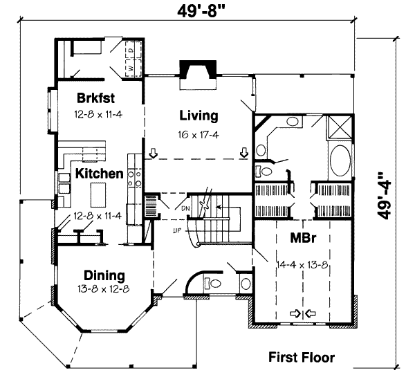 Floor Plan - Main Floor for Country House Plan #312-811 - 3 bed, 2.5 bath