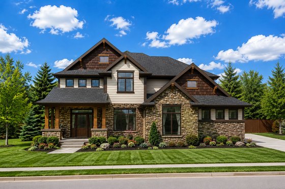 Exterior - Front Elevation for Craftsman House Plan #20-2152 - 4 bed, 2.5 bath