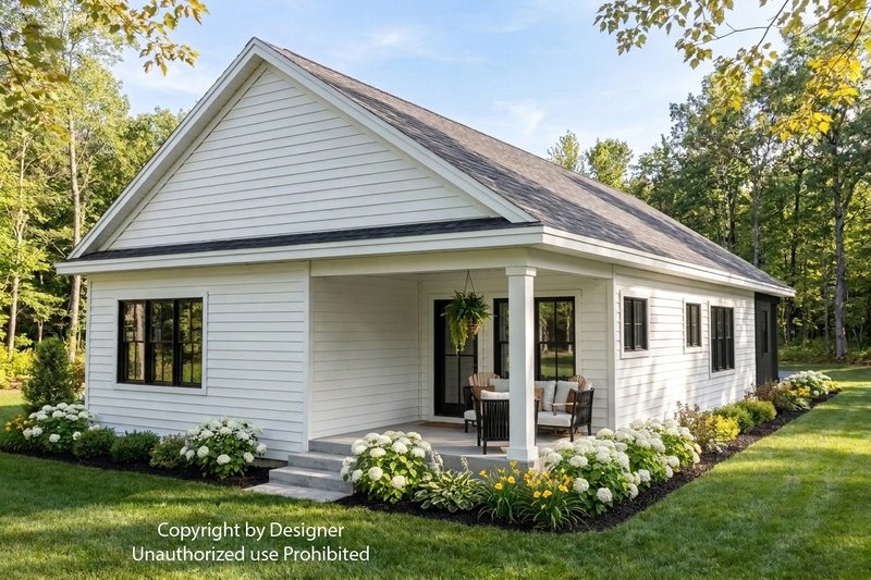 Dream House Plan - Exterior - Rear Elevation 1 for Farmhouse House Plan #51-1547 - 2 bed, 2 bath