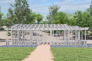 Exterior - Front Elevation 3 for Mediterranean House Plan #1106-21, 1 bath