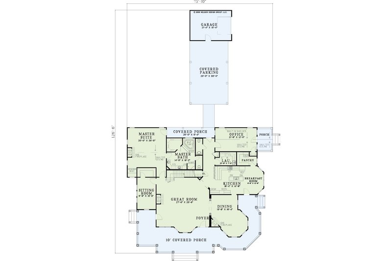 Home Plan - Floor Plan - Main Floor for Southern House Plan #17-2042 - 3 bed, 3 bath