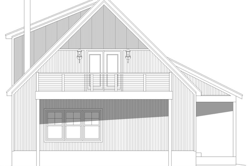House Plan Design - Exterior - Rear Elevation for Traditional House Plan #932-506 - 1 bed, 2 bath