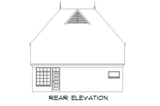 Exterior - Rear Elevation for European House Plan #424-138 - 3 bed, 2.5 bath