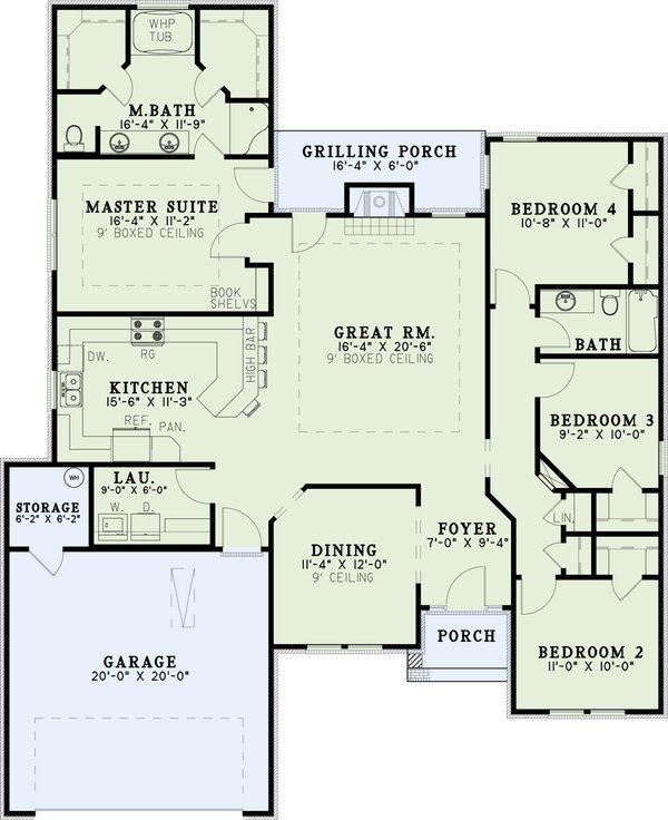 House Blueprint - Traditional Floor Plan - Main Floor Plan #17-1148