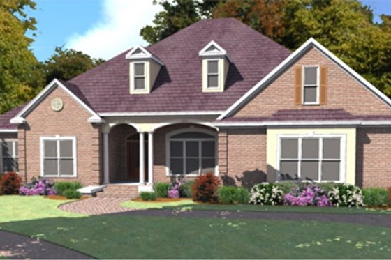 Exterior - Front Elevation for Southern House Plan #63-349 - 3 bed, 3 bath