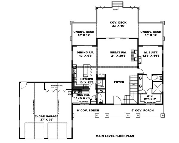 Craftsman Style House Plan - 3 Beds 2.5 Baths 2613 Sq/Ft Plan #117-985 ...