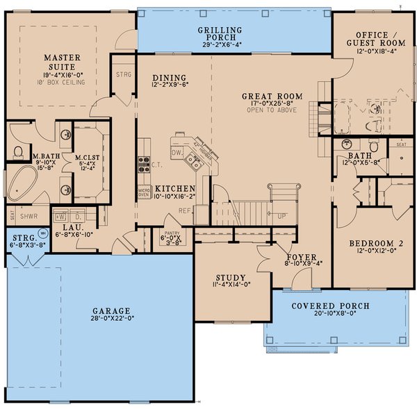 Farmhouse Floor Plan - Main Floor Plan #923-296