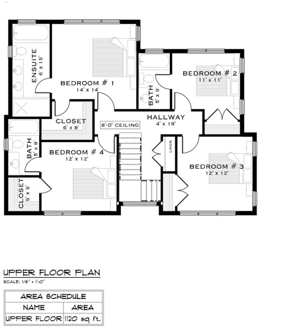 Modern Floor Plan - Upper Floor Plan #1101-9