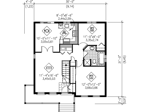 Dream House Plan - Cottage Floor Plan - Main Floor Plan #25-4138
