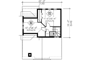 Floor Plan - Upper Floor House Plan #25-2293 - 3 bed, 1 bath