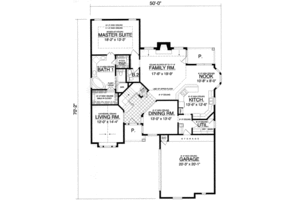 Floor Plan - Main Floor for European House Plan #40-364 - 4 bed, 2.5 bath