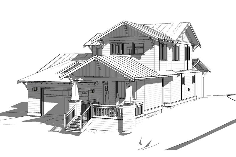Home Plan - Exterior - Front Elevation 1 for Craftsman House Plan #895-100 - 4 bed, 2.5 bath