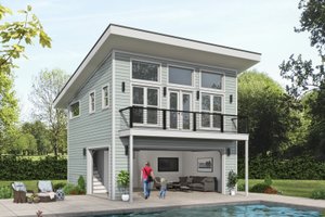 House Blueprint - Contemporary Exterior - Front Elevation Plan #932-1343