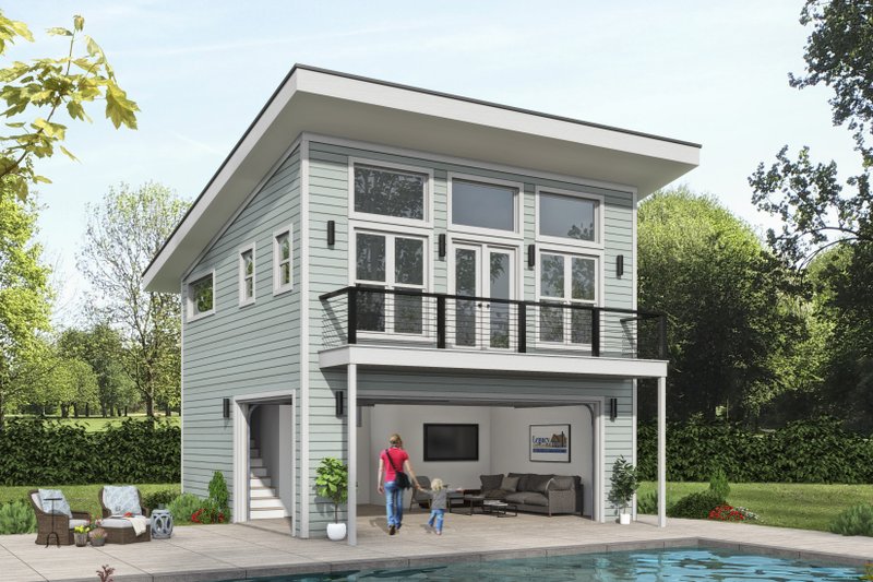 House Blueprint - Contemporary Exterior - Front Elevation Plan #932-1343
