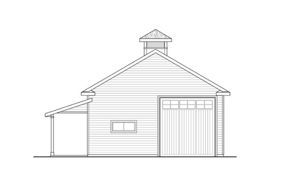 Exterior - Rear Elevation for Farmhouse House Plan #124-1288, 0 bath