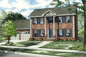 Southern Exterior - Front Elevation Plan #17-2035